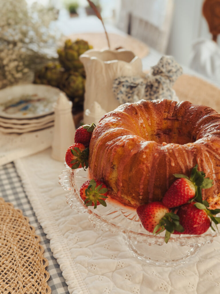 Strawberry Glazed Bundt Cake